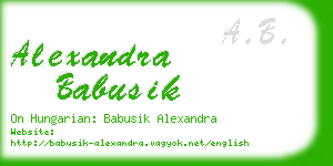 alexandra babusik business card